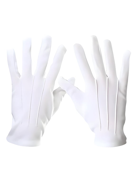 White Gloves,Breathable and Not Stuffy White Gloves Women,Tightly Fitting Hand Shape Gloves