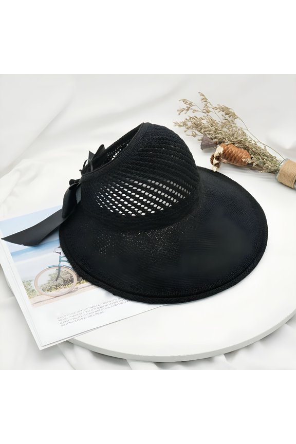 Wide Brim Straw Hats Sun Visors for Women Bow Beach Hat Summer,Women's Accessories Sun Hats