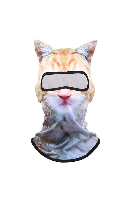 Winter Balaclava Cat Ski Mask Windproof with Ears Cute Full Face Animal Ski Face Mask for Outdoor Hiking Riding Bar,Music Festivals Party Raves Halloween