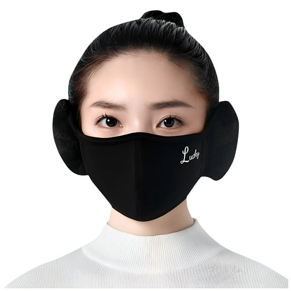 TELOLY Winter Face Cover-Wind and Cold Protection Mask,Anti Freezing Ear Protection Winter Mask Nose Warmer! Black One Size