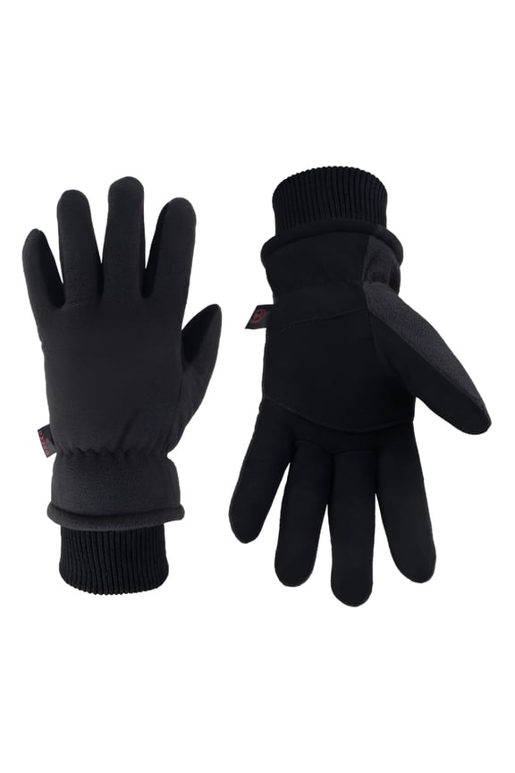 Winter Gloves -30F Cold Proof Deerskin Suede Leather Insulated Water-Resistant Windproof Thermal Glove for Driving Hiking Snow Work in Cold Weather - Warm Gifts for Men and Women