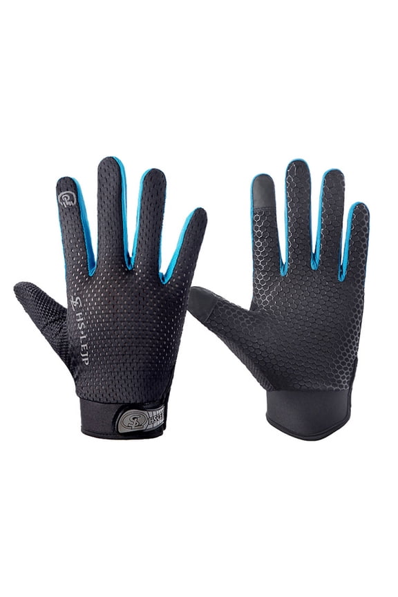 Winter Gloves Non-Slip Design Leather Work Gloves Cold Resistance Antibacterial and Odor-Resistant Fishing Gloves Men,Blue