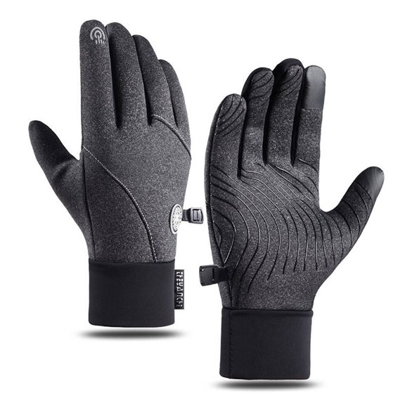 TELOLY Winter Gloves,Reflective Details Mens Winter Gloves,Waterproof Gloves Elastic Design Winter Gloves Women,Xl,Dark Gray