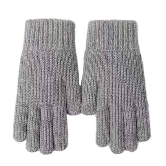 TELOLY Winter Gloves,Soft Fleece Interior Gloves for Cold Weather,Windproof Design Elastic Fit Winter Gloves Women,Gray