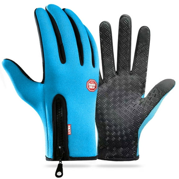 TELOLY Winter Gloves,Stretchy Fit Winter Gloves Men,Cold Resistance Warm Lining Work Gloves,M,Blue