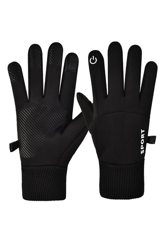 Winter Gloves,Thick and Fleece-Lined Warmth Work Gloves,Single Finger Touchscreen Compatibility and Anti-Slip Silicone Palm Grip Waterproof Gloves,Black,XL