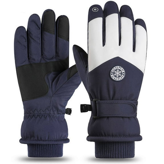 TELOLY Winter Gloves,Windproof Gloves Snow Gloves,Adjustable Cuffs Soft Lining Winter Gloves Women,Blue