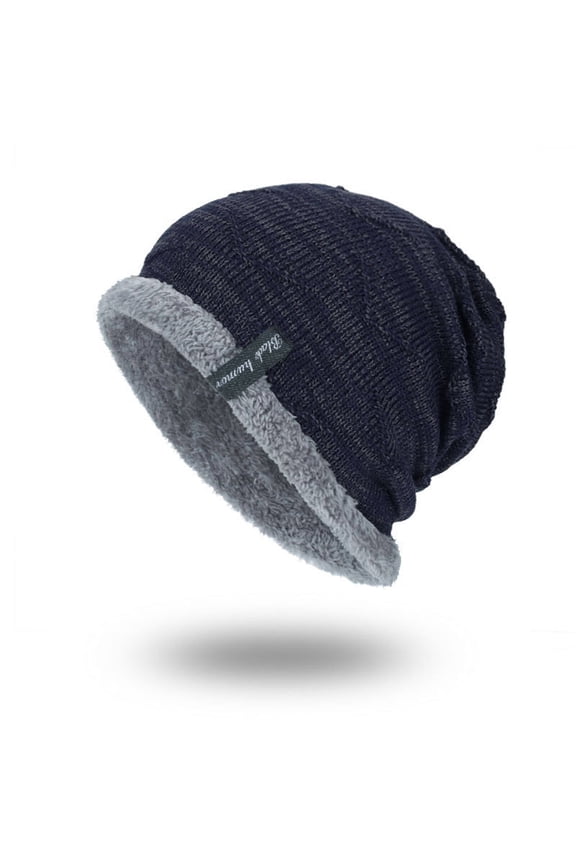 Winter Hats for Men Double Layered Design Beanie for Men Good Breathability Mens Winter Hat Navy Blue