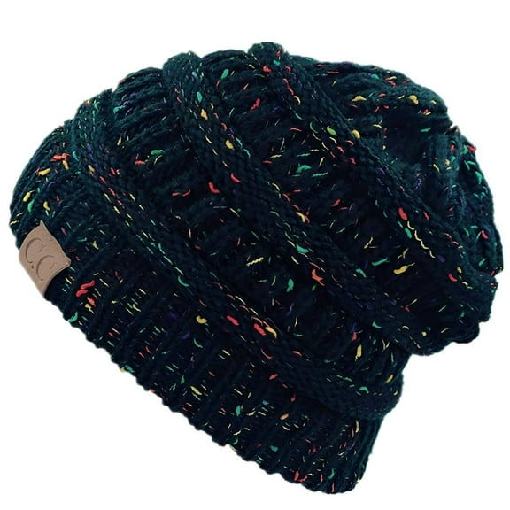 TELOLY Winter Hats for Men,Mixed Color Design Mens Beanie,Fashionable Trendy Style Beanies Women,Black