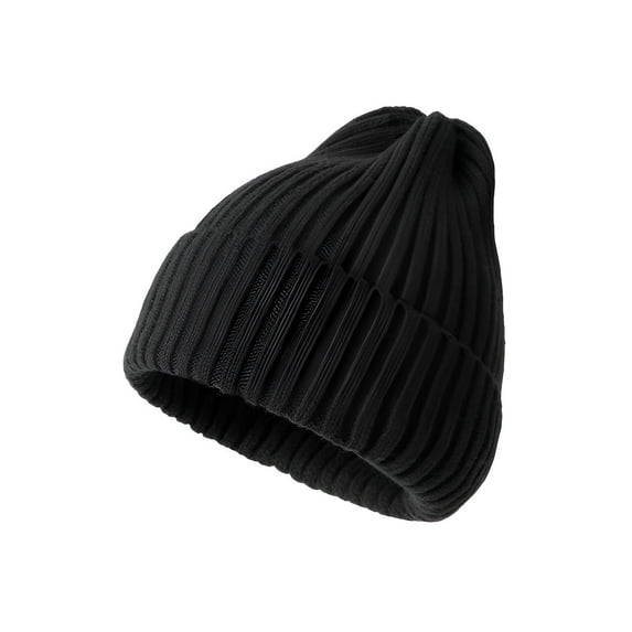 TELOLY Winter Hats for Men,Trendy Design Winter Hat,Casual Everyday Look Beanie for Men,Black