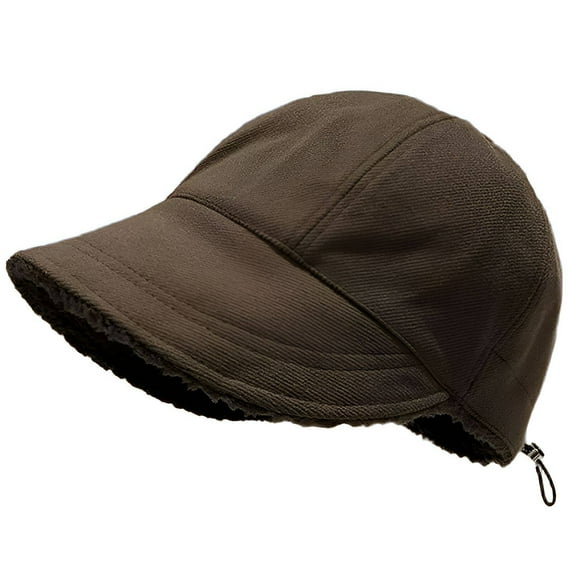 TELOLY Winter Hats for Women,Plush Lining Womens Winter Hat,Soft Comfortable Warmth Experience Fedora Hats for Women,Coffee