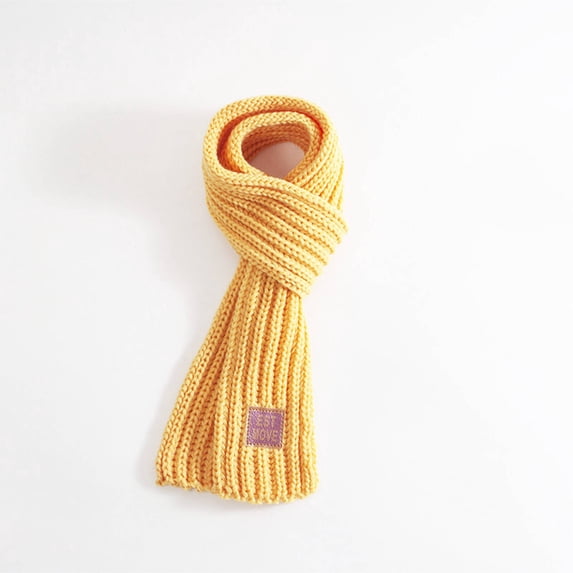 TELOLY Scarf,Soft Knitted Material Winter Scarf,Thickened Warm Design Scarf For Women,Yellow