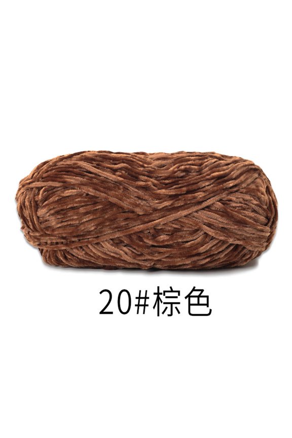 Wool,Soft and Delicate to the Touch Wool Yarn,Chenille Characteristics Chunky Yarn,Brown