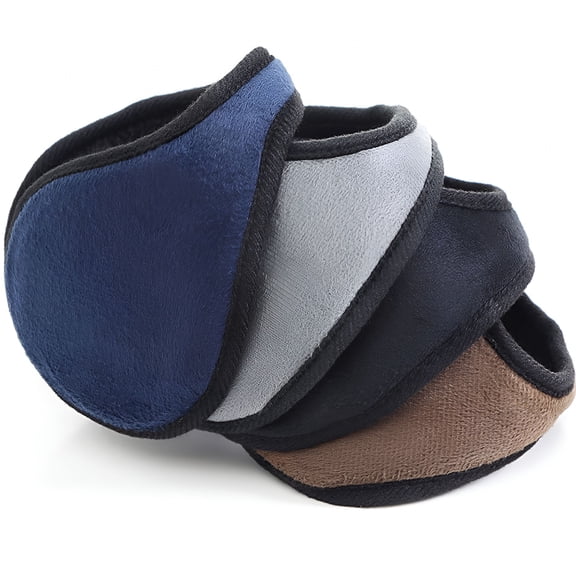 TELOLY Winter Warm Earmuffs Navy, 2 Pieces Soft Ear Muffs for Cold Weather and Outdoor Use