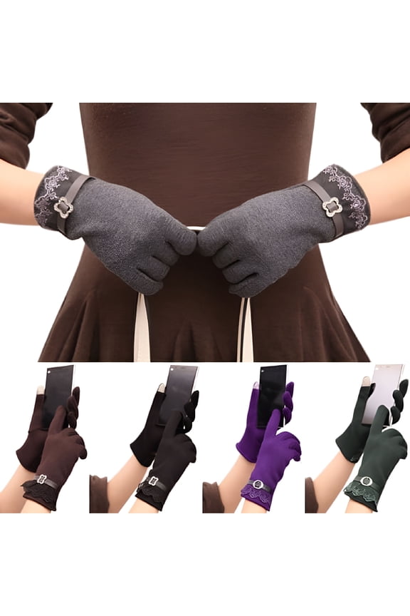 Winter Women Ladies Touch Screen Warm Lace Gloves Mittens for Cell Phone iPad