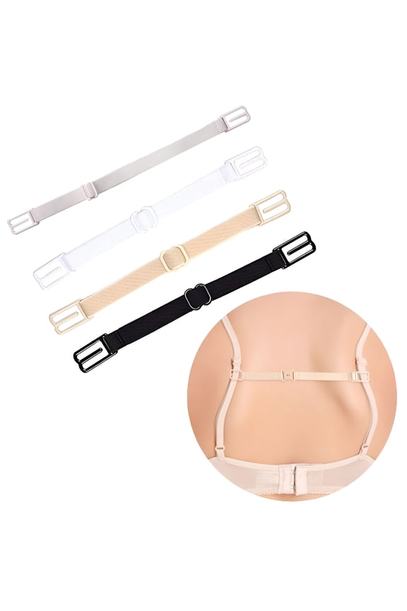Women Bra Strap Clips, Non-Slip Elastic Bra Strap Holder Adjustable Band Buckle Racer Back Clip White