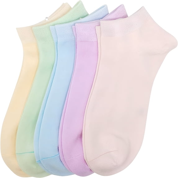 TELOLY Women'S Bamboo Ankle Socks, Cute Socks for Women Ankle, Thin and Soft, Assorted Colors (5-Pack)