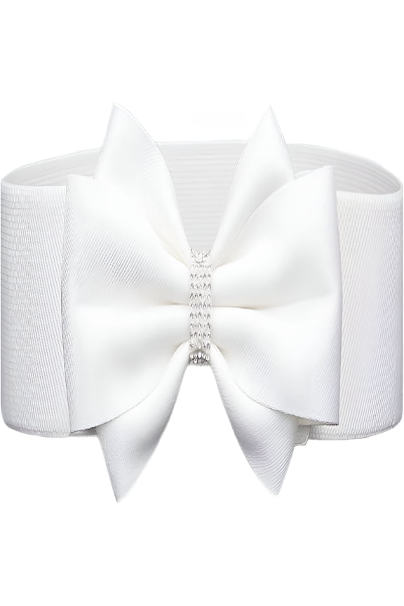 WomenS Elastic Bow Belt Wide Rhinestone Stretch Belts Ladies Waist Accessories for Dress Jeans