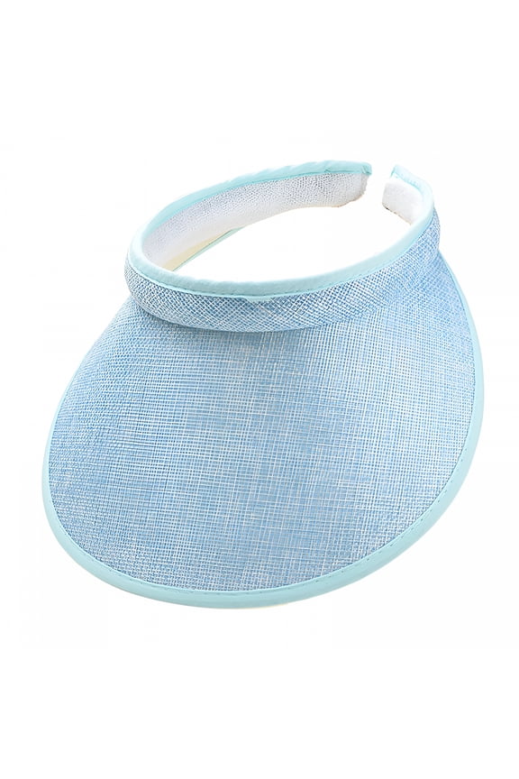 Women'S Slip-On Sun Visor Hats Stylish Holiday Wide Brim Straw Visors Summer Beach Hat,Light Blue