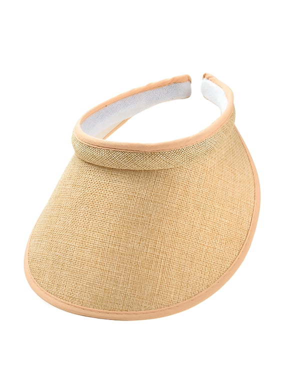 Women'S Slip-On Sun Visor Hats Stylish Holiday Wide Brim Straw Visors Womens Sunscreen Visors Summer Beach Hat,Gold