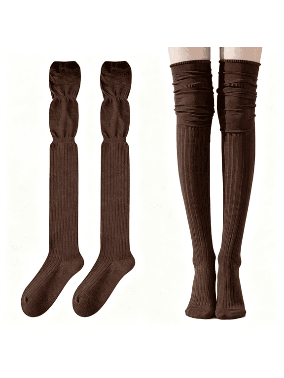 Women'S Slouchy Thigh High Sock - over Knee Stockings Warmers - Extra Long Combed Cotton Boot Socks over Knee Socks