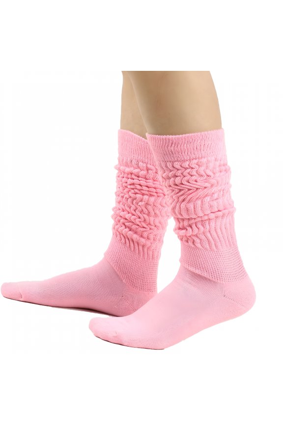 Women'S Solid Color Warm Stockings From the 1980S to 1990S,Super Long Tight Knit Pile Socks Slouch Socks Stacked Scrunch Socks Knee High Socks