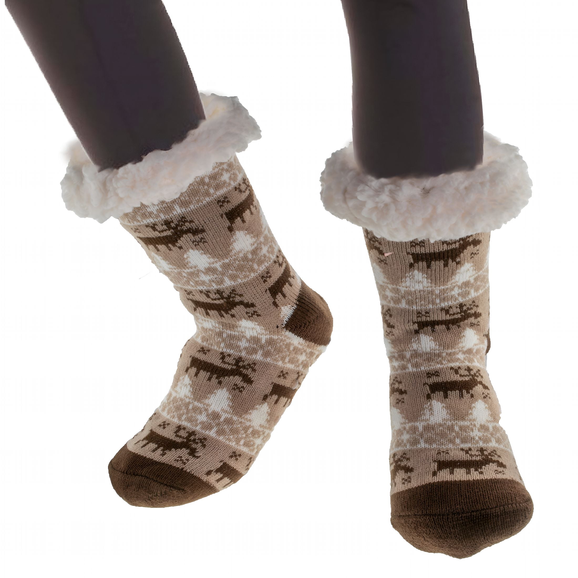 TELOLY Women'S Thermal Sherpa Slipper Socks – Plush Fleece, Warm ...