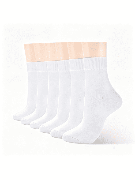 Women'S Thin Cotton Crew Socks-Soft Above Ankle Bootie Casual Dress Socks 6-Pairs Socks for Women
