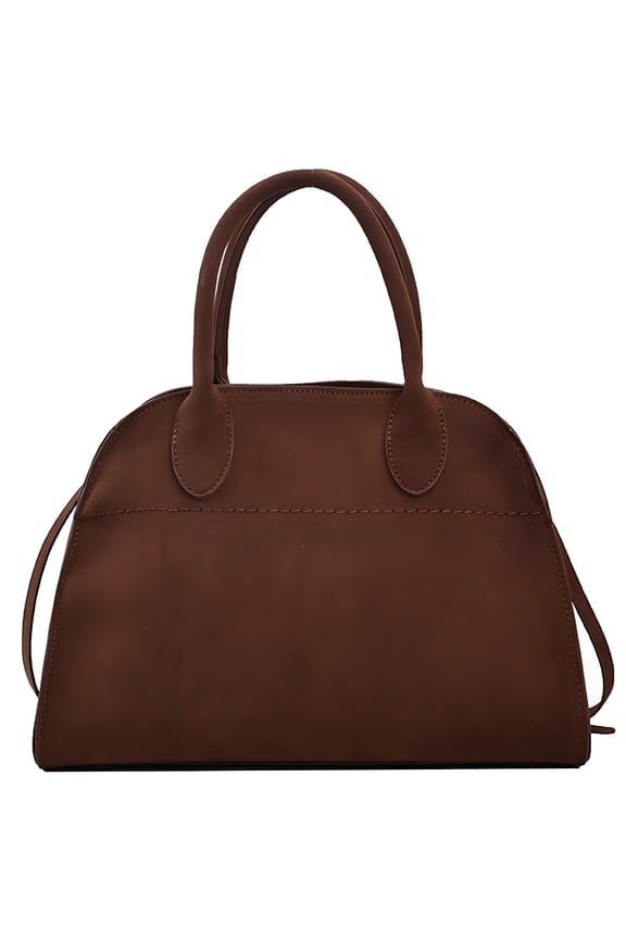 Women Suede Tote Bag, Fashion Vintage Shoulder Purse, Satchel Bag (Brown-1)