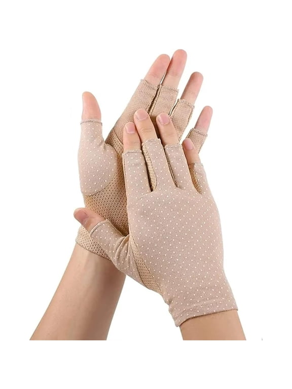 Women UV-Sun-Protection-Gloves Sunblock-Fingerless Non Slip Driving Gloves light weight gloves for Summer Outdoor