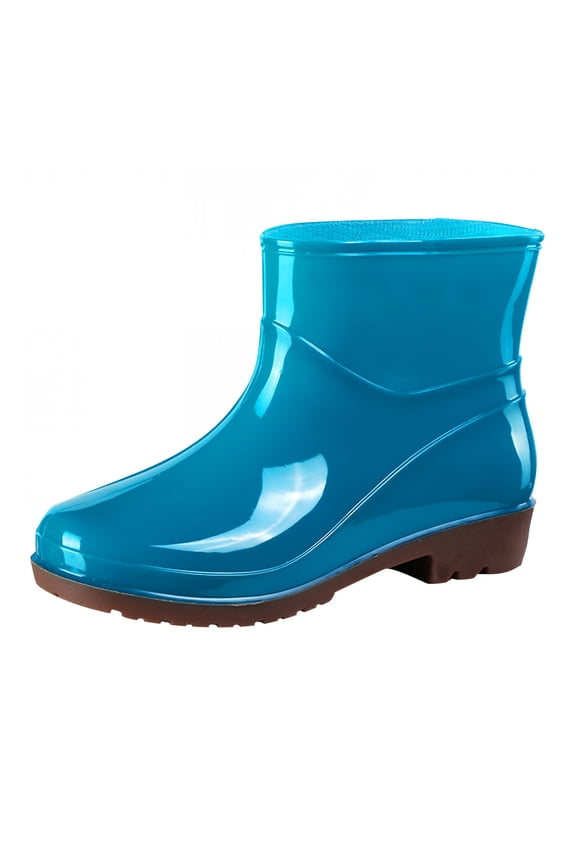 Womens Rain Shoes Waterproof Short Rain Boots Ankle Waterproof Rainboot Slip-On Garden Boot Ladies Rubber Outside Work With Comfort Arch Support