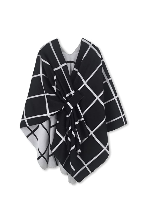 Women's Shawl Wrap Poncho Cape Open Front Cardigan for Fall Winter