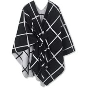 TELOLY Womens Open Front Shawl Wrap Poncho Cape, Casual Cardigan