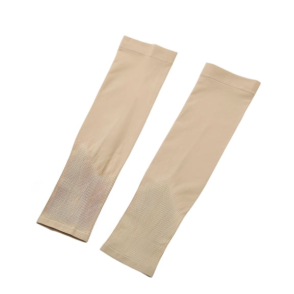 TELOLY Women's UV Sun Protection Arm Sleeves Men Cooling Long Hand Sleeve Thin Slim Spandex Fit Running Outdoor Arm Covers Nude One Size