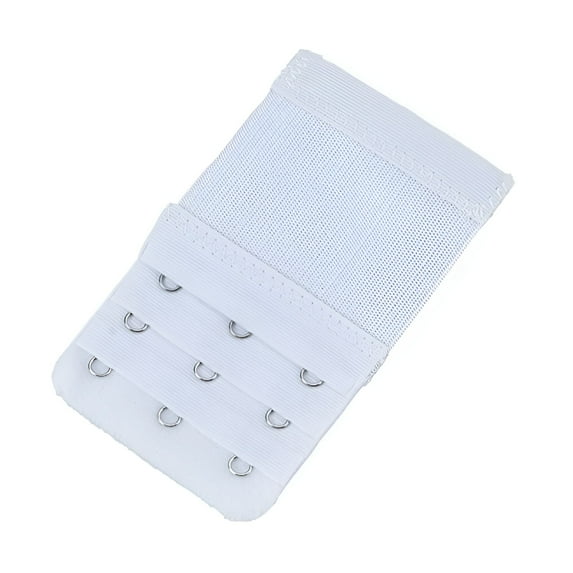 TELOLY Womens Bra Extender 3 Hook Soft Adjustable Elastic Bra Strap Extender White One Size