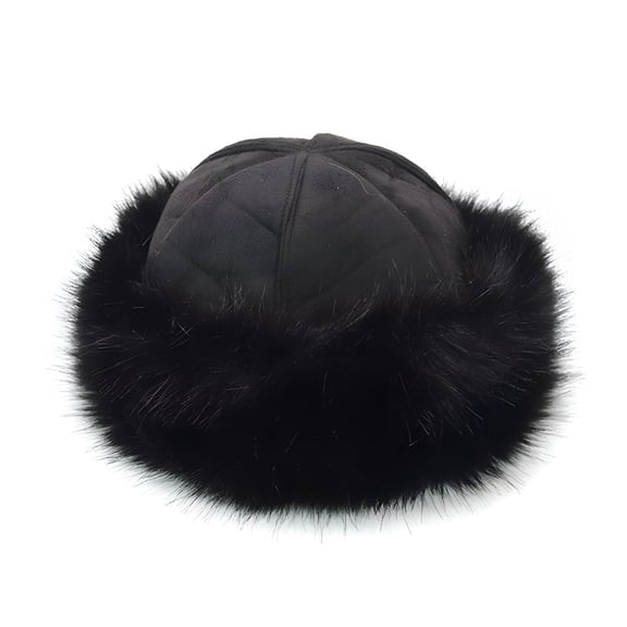 TELOLY Womens Faux Fur Hat for Winter,Furry Hats for Women, Classy Russian Style Suede Fluffy Warm Cap