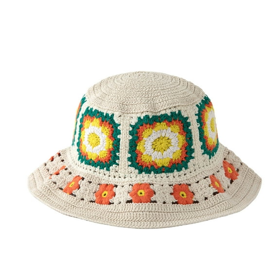 TELOLY Womens Hats,Knitting Wool By Hand Bucket Hats for Woman,Fresh and Cute Aesthetic Bucket Hat,Sunflower