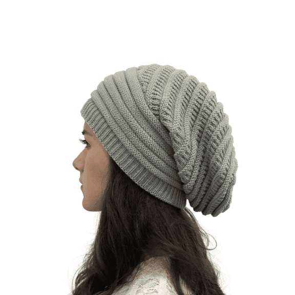 TELOLY Womens Hats Windproof and Warm Hats One Size Fits All Highly Elastic Hats for Women,Light Gray