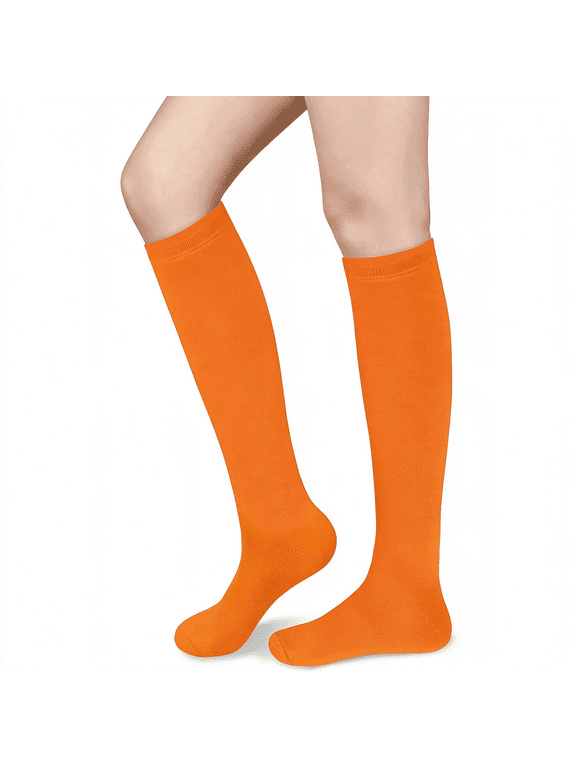 Womens Knee High Socks for Women Knee Socks for Women Long Sock Woman Striped High Sock Athletic Halloween Accessories Halloween Accessories Orange Socks