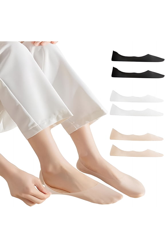 Womens No Show Socks Low Cut Ultra Thin Footies Non Slip Liner Invisible Ice Silk Sock for Flats Loafers