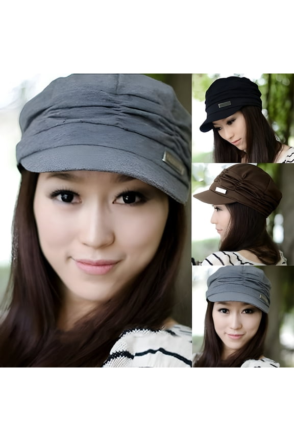 Womens Peaked Newsboy Cap for Women Soft Cotton Women Hats with Visor Rib Baker Boy Turban Chemo Baggy Beanie Newsboy Hats for Women