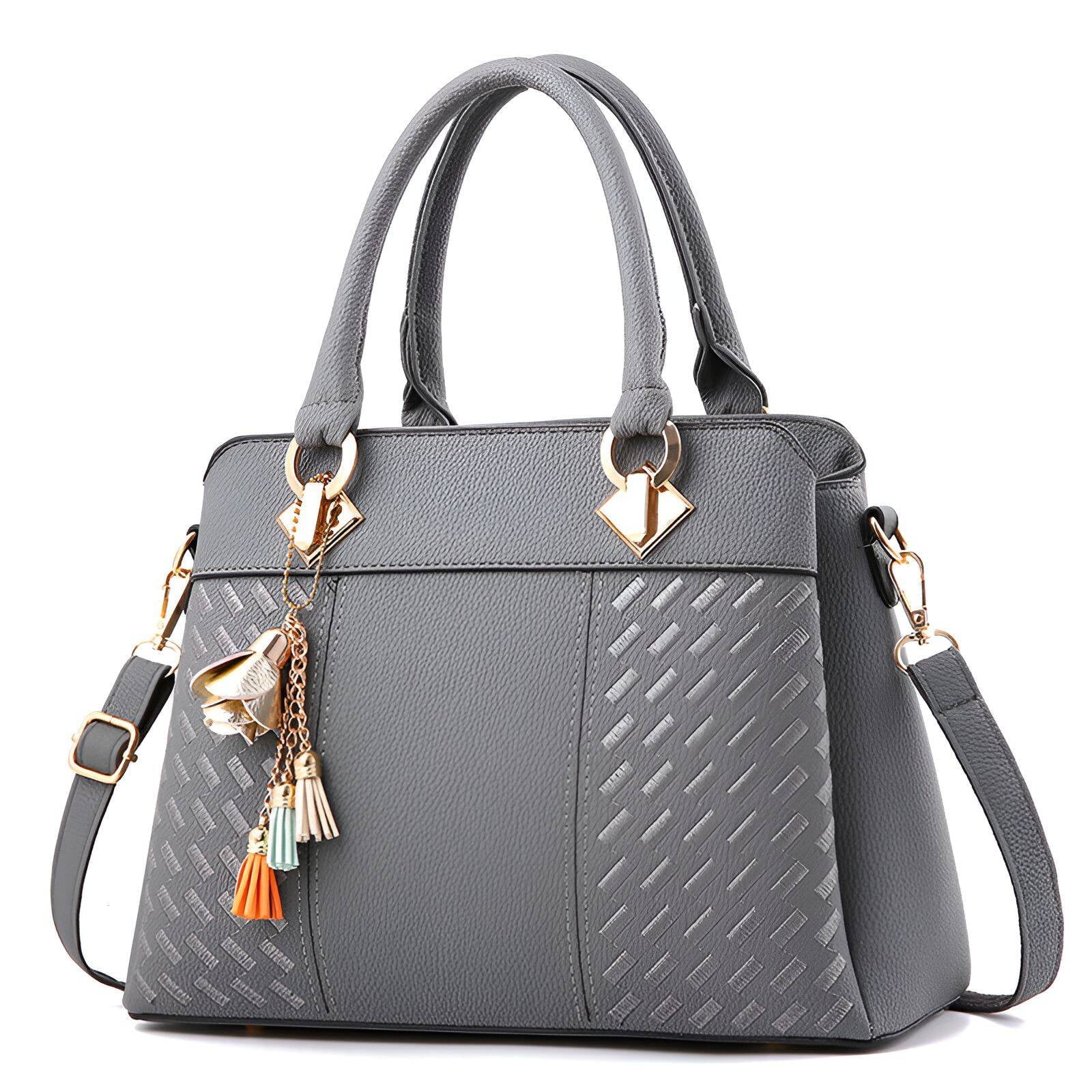 TELOLY Womens Purses and Handbags,Large Capacity Crossbody Tote Bags for Women,Practical Use Leather Handbags for Women,Gray