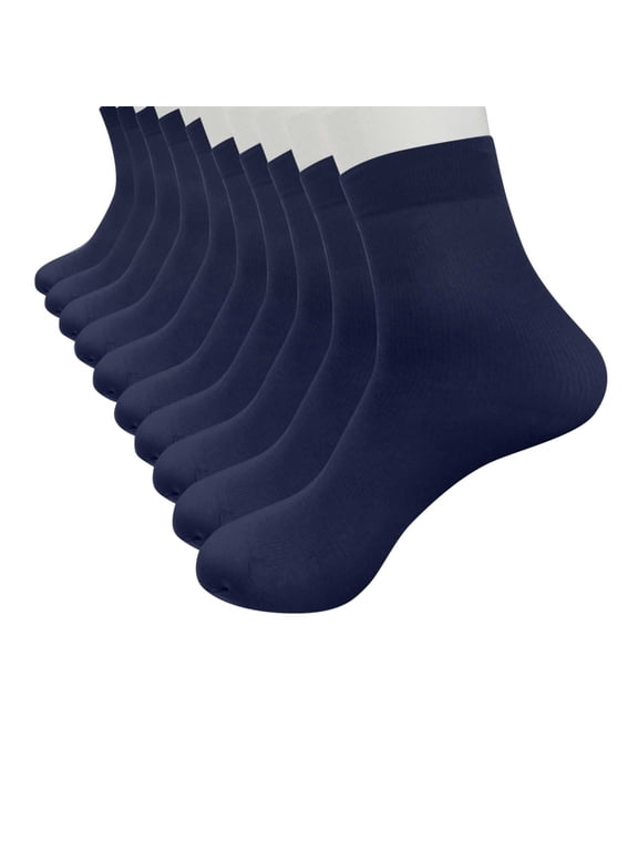 Womens Socks Ankle,10 Pairs Fiber-Thin Elastic Short Silk Stockings Men Socks New Cotton Socks for Women Cute Style Cute Ankle Socks for Women Navy One Size