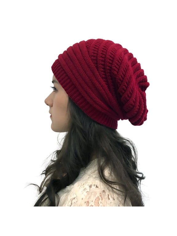 2026 New Womens Winter Slouchy Beanie Hat Knit Warm Winter Hats for Women Soft Stretch Ski Cap Ladies Beanies Slouchy Beanie for Women