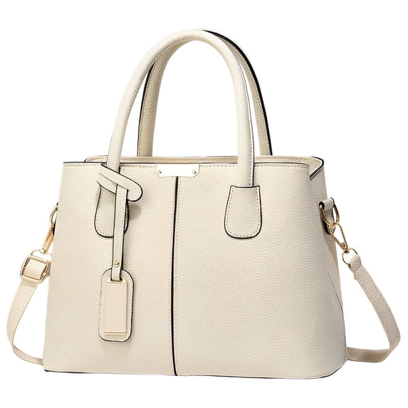 TELOLY Work Bags for Women,Elegant Tote Handle Work Bag,Sophisticated Chic Style Computer Bag,White