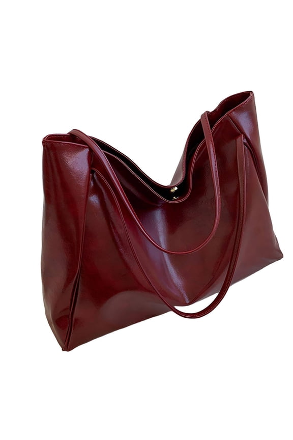 TELOLY Work Bags for Women,Spacious Bucket Shape Work Bag,Easy Everyday Storage Briefcase for Women,WineRed