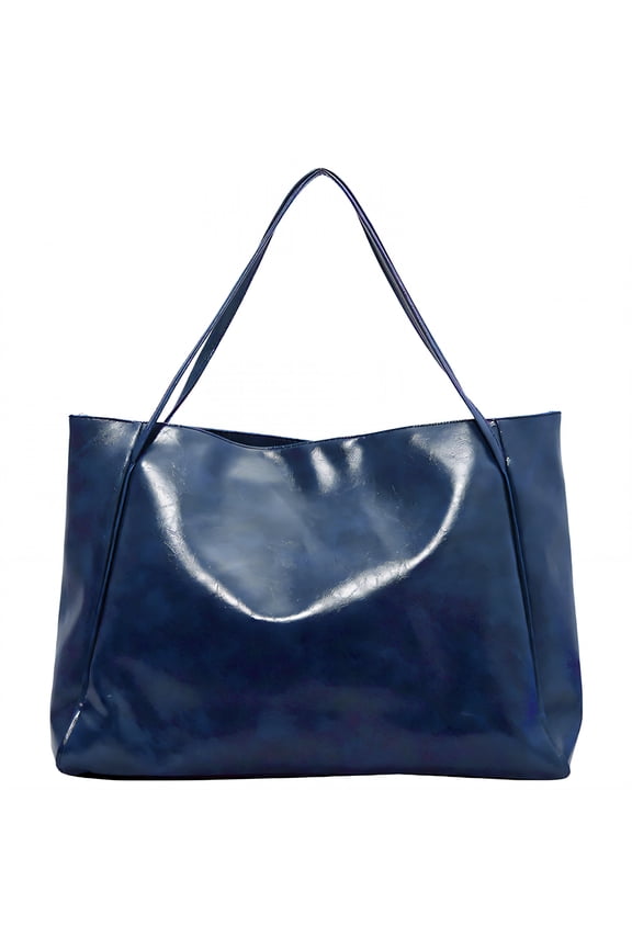 Work Bags for Women,Vintage Casual Computer Bag,Soft Leather Tote Bag for Women Work,Blue