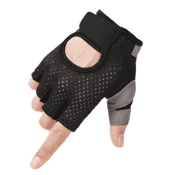 TELOLY Workout Gloves for Women - Non-Slip Weight Lifting Gloves with Shock Absorbing Padding, Breathable Fingerless Gym Gloves for Fitness Exercise Strength Training, Black Medium