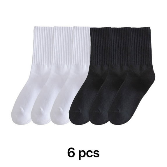 TELOLYBOYS Crew Socks,Stylish Patternsocks for Boys 6-8,Smooth Touchkids Socks,White&Black