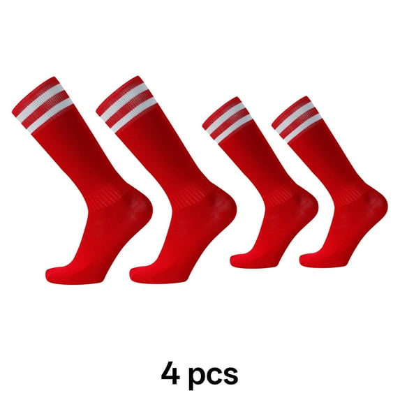 TELOLYSOCCER Socks,Adjustable Fityouth Soccer Socks,Breathable and Moisture-Wickingtoddler Soccer Socks,Red